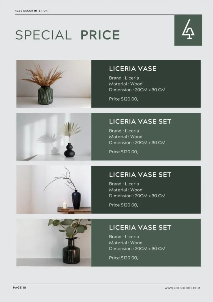 Thiết kế brochue 4ce's Decor