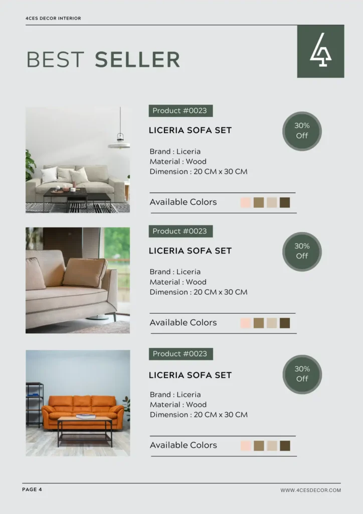 Thiết kế brochue 4ce's Decor