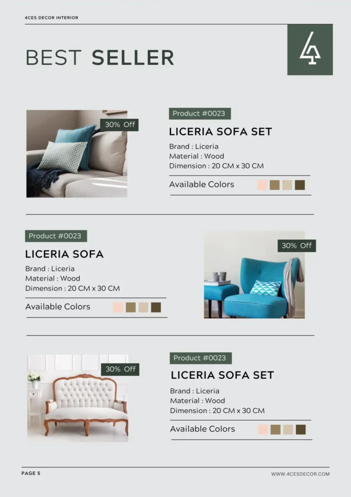 Thiết kế brochue 4ce's Decor